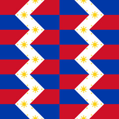 seamless pattern of philippines flag. geometric background. vector illustration