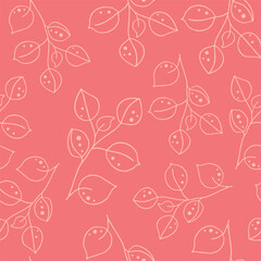 Seamless pattern with flowers on a peach background. Delicate pattern for fabric, packaging, cover, wallpaper.