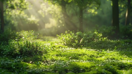 Scenic Trail in Lush Green Forest: Tranquil Nature Retreat
