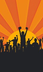 illustration of african american silhouette people. background for commemorate freedom from slavery in America. Juneteenth celebrate photo concept.