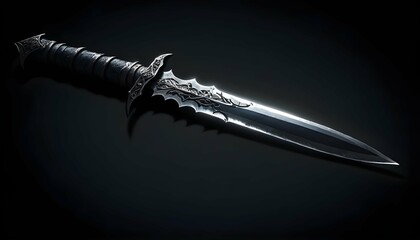 A shadowy assassins dagger its blade shrouded in upscaled_3