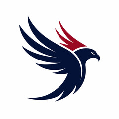 Eagle flying logo design icon vector art illustration