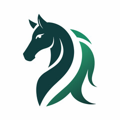 Elegant horse logo icon vector art illustration