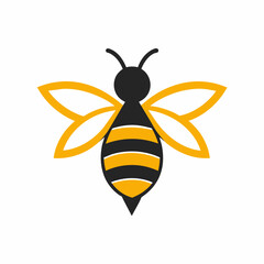bee and honey logo vector art illustration