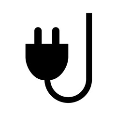 Electrical outlet silhouette icon. Corded plug. 