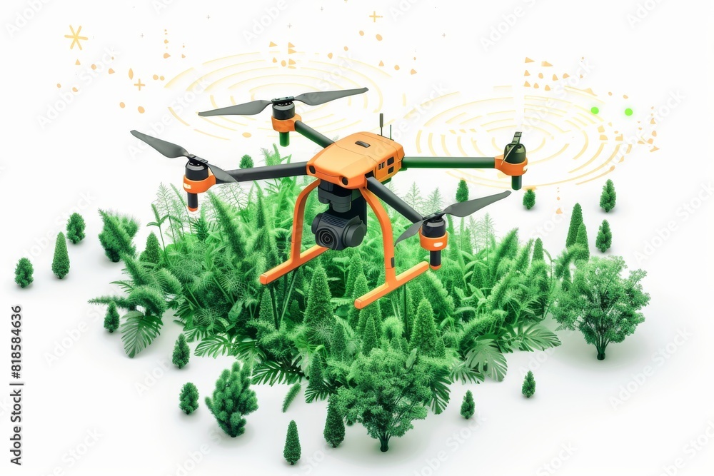 Poster efficient agritech farming with smart drones for precision crop analysis and automated operations us