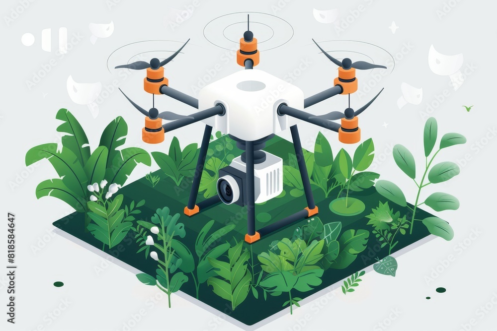 Poster smart agriculture technology for efficient crop analysis in precision farming with drones and automa