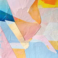 abstract background color collage paper art from torn bits of painted papers. 