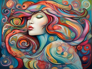 Girl Portrait Surreal Illustration Art