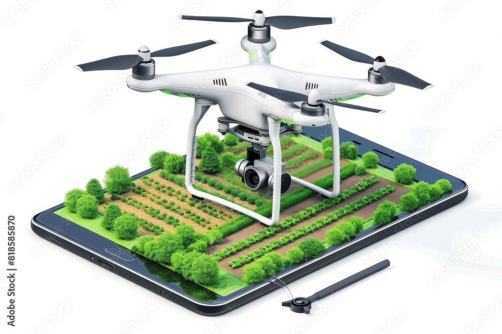 Poster precision crop analysis in smart farming with efficient drones and agritech operations using modern 