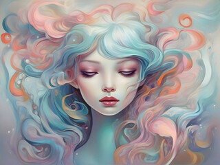 Girl Portrait Surreal Illustration Art