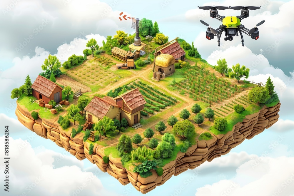Poster smart agriculture using efficient drones for precision crop analysis and automated agritech operatio