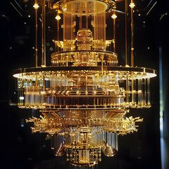 Gleaming Quantum Computing Masterpiece IBM s Cutting Edge Innovation in Gold
