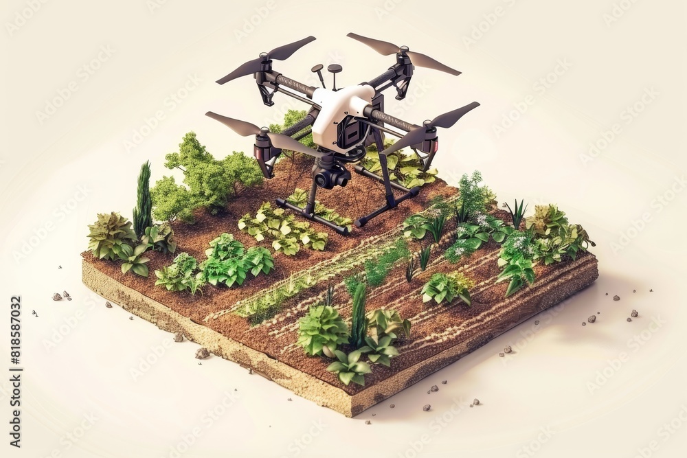 Poster efficient agritech operations with smart drones for precision crop analysis and automated farming us