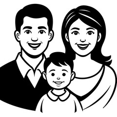 The Happy Family vector icons illustration