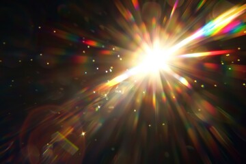 Obraz premium Abstract blurred colorful lens flare bokeh on black