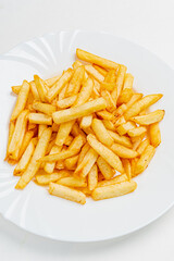 french fries on the white plate