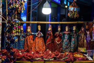 Hand made colorful Rajasthan puppets
