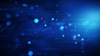 Fototapeta premium Blue background with a dark blue gradient and a digital dot pattern in a futuristic technological abstract style