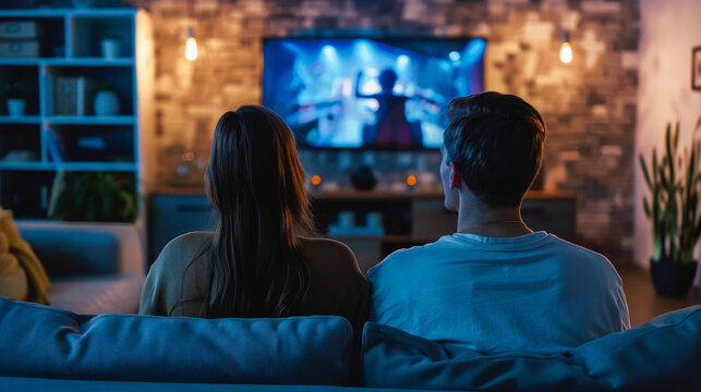 Couple Watching TV Series
