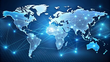 World map point, line, composition, representing the global, Global network connection,international meaning.Global network connection concept, abstract concept earth