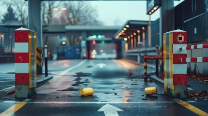 An automatic entry system with a car park barrier.

