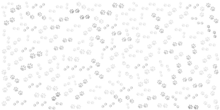 Paw pet seamless pattern, dog or cat footprint texture, animal background, stamp repeat, foot track wallpaper.  Good for textile fabric design, wrapping paper, website wallpapers, textile, apparel