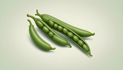 A green bean icon with green pods upscaled_5