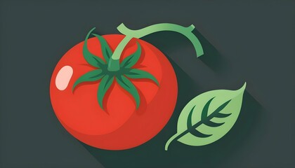 A tomato icon with red fruit and green stem upscaled_2