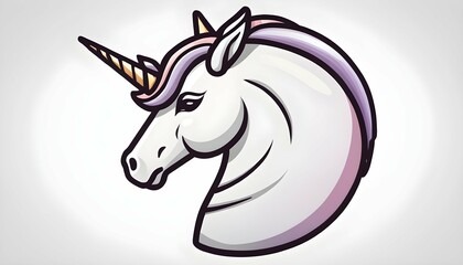 A unicorn icon with a horn on its forehead upscaled_2