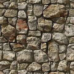 Rocky wall texture with several fissures and holes. Rustic, rough-hewn surface