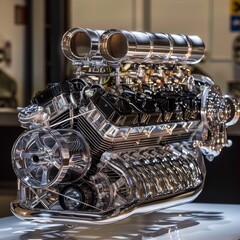 The image mockup revealed a powerful and sleek design of the supercharged engine, Generated by AI