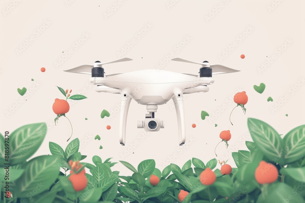 Poster using innovative vector technology and high tech drones for efficient water management and precision
