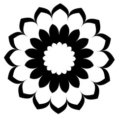 black and white flower mandala art