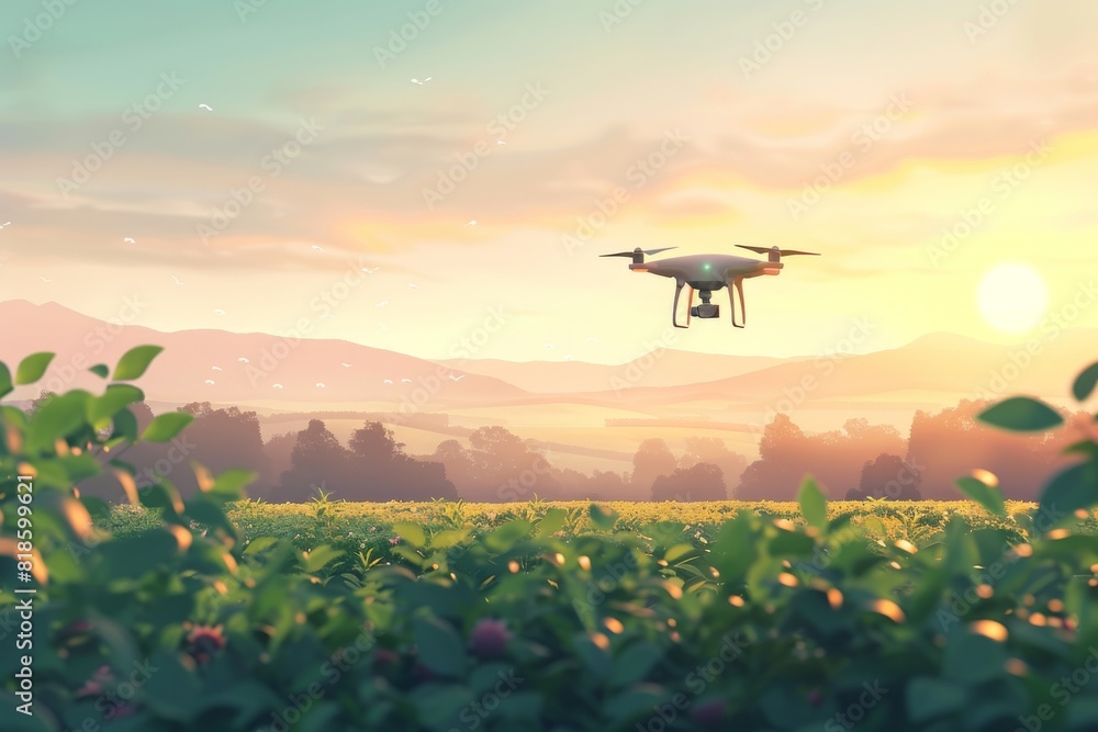 Aufkleber agriculture with precision isometric sensors, drone application, and vector technology for efficient