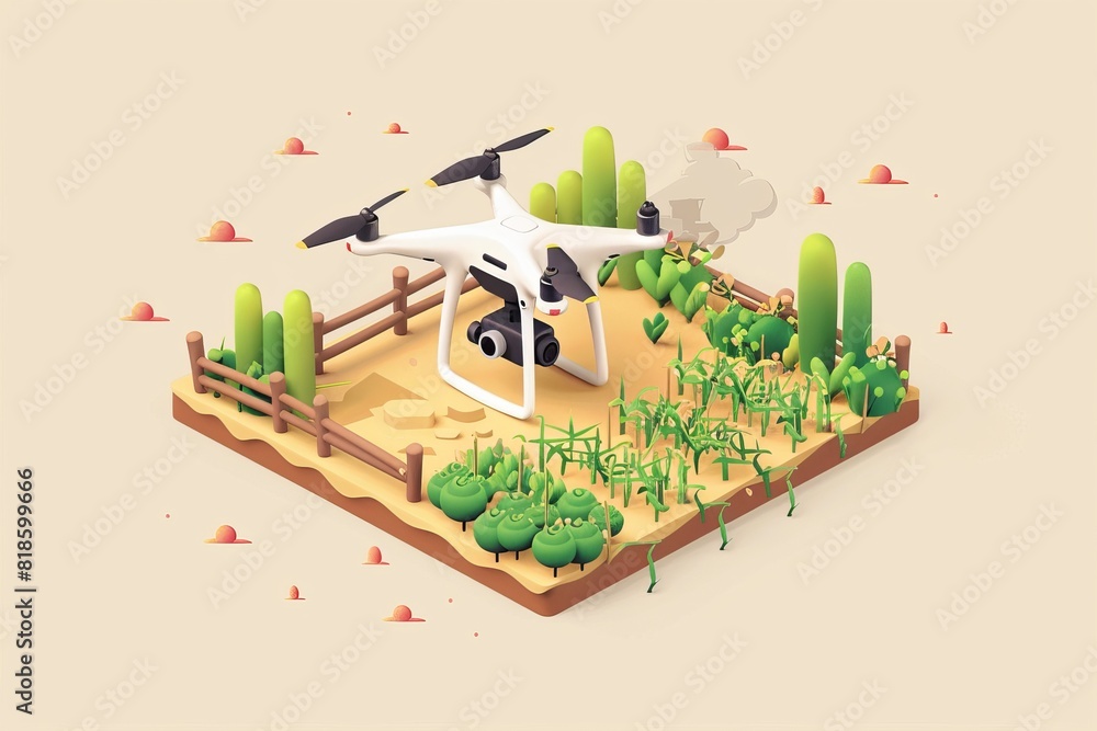 Poster efficient farming systems with isometric sensors, drones, and vector technology for precision agricu