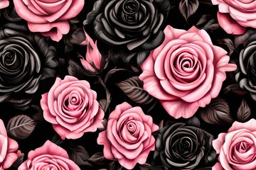 pink and black flowers background