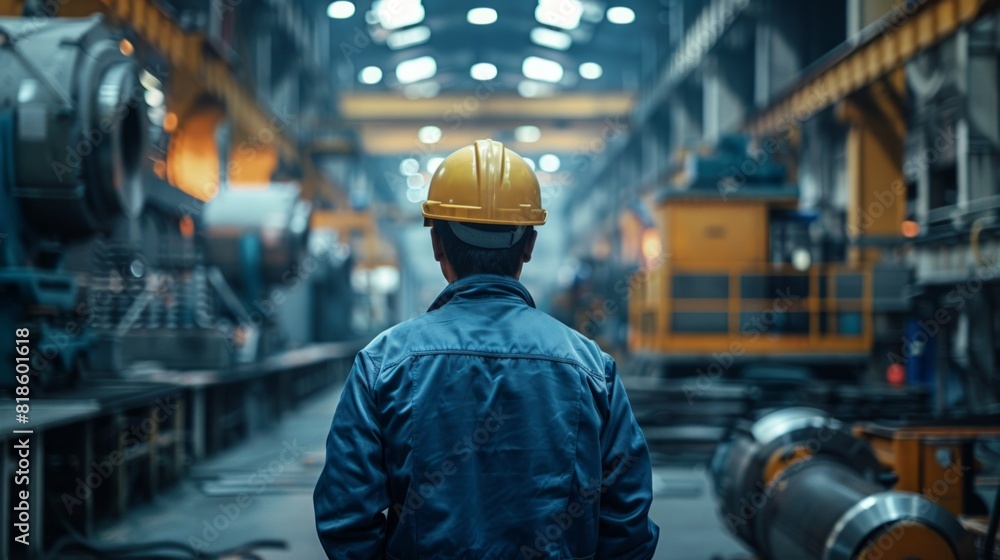 Poster an engineer troubleshoots production line issues, their problem-solving skills essential for maintai