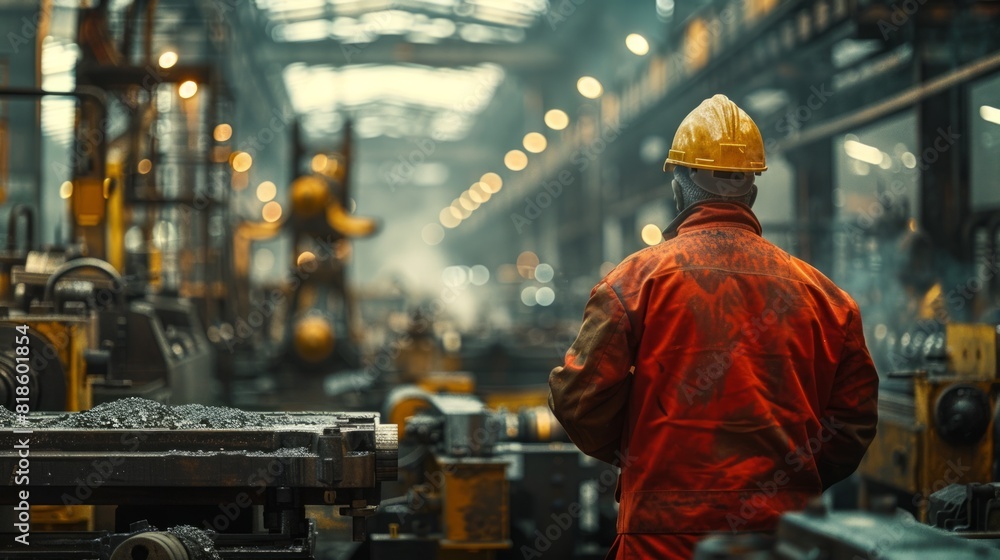 Poster an engineer troubleshoots production line issues, their problem-solving skills essential for maintai