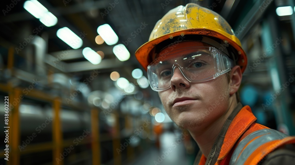 Poster an engineer troubleshoots production line issues, their problem-solving skills essential for maintai