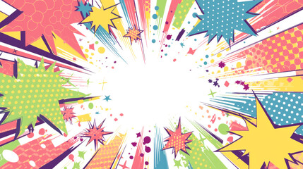 Obraz premium Colorful Pop Art Comic Explosion Background 