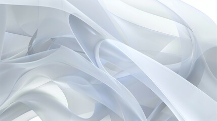 white abstract background with overlapping transparent shapes, soft gradients, and a futuristic feel