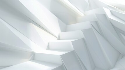 white abstract background with geometric patterns, soft shadows, and a sense of depth