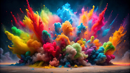 An explosion of color. Paint flying through the air.