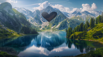 Fototapeta premium Heart in the mountains