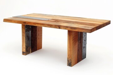 Handmade wooden table from recycled materials, simple yet stylis