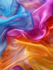 Abstract background with colorful silk waves.A soft and elegant fabric with abstract waves