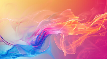 An abstract pink, orange, blue, and orange abstract background. Generative AI illustration 