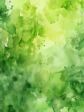 Green watercolor light background natural paper texture abstract watercolur Green pattern splashes aquarelle painting white copy space for banner design, greeting card