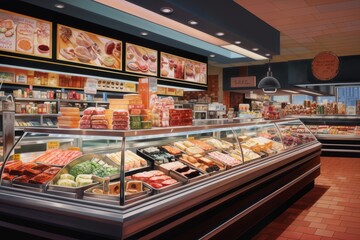food counter in the store, interior